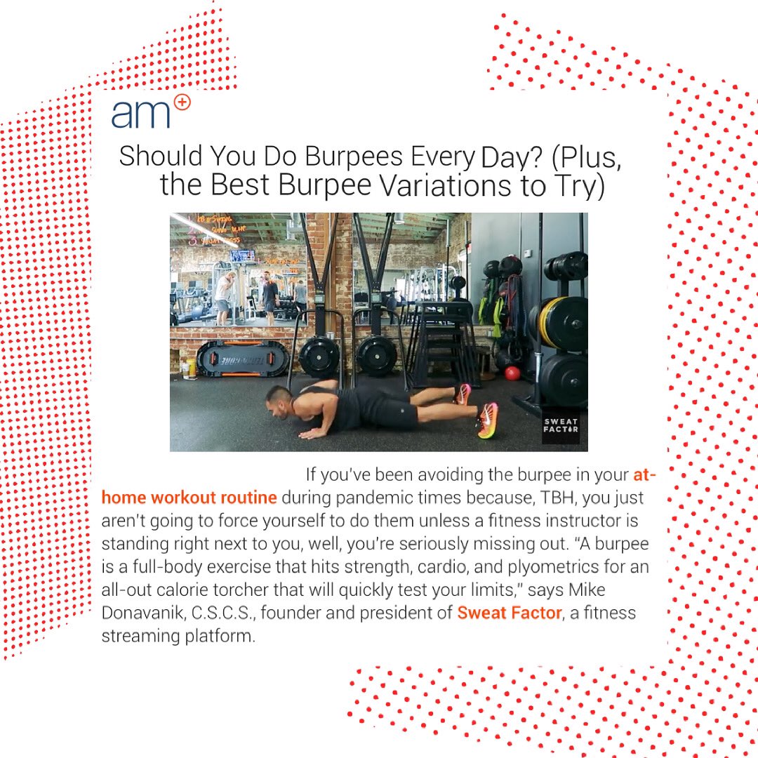 This is your sign not to skip that at-home workout! The founder of Sweat Factor Mike Donavanik shows us how to level up your burpee game on @askmen 💪

askmen.com/fitness/workou… 

#fitness #health #workout #homeworkout #healthybodymindandsould #pr #agency
