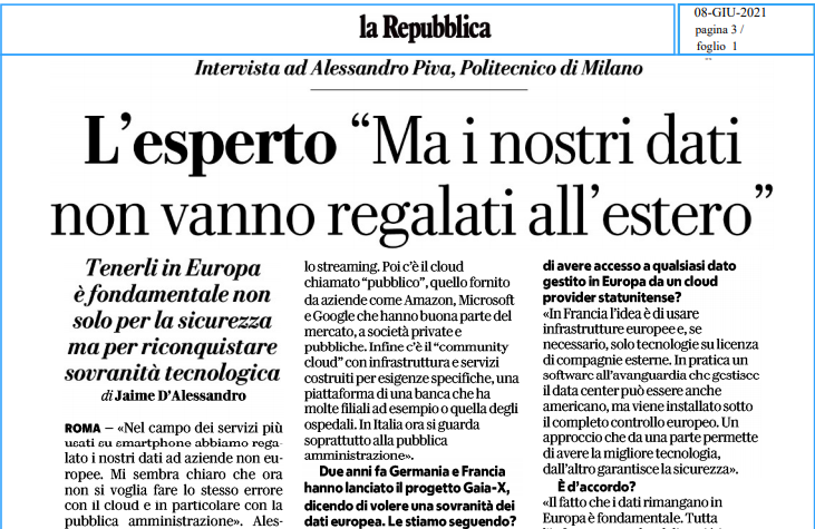 Tutta da leggere intervista <a href="/jaimedale/">Jaime D'Alessandro</a> a <a href="/PivaAlessandro/">Alessandro Piva</a> sul #Cloud "nazionale"