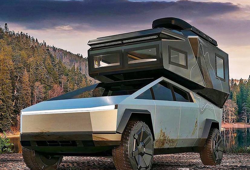 Who’s ready for camping 🏕 in 2022 when our bad ass #CyberTruck is ready to take us on new adventures? @elonmusk 🎨: @lokibasecamp