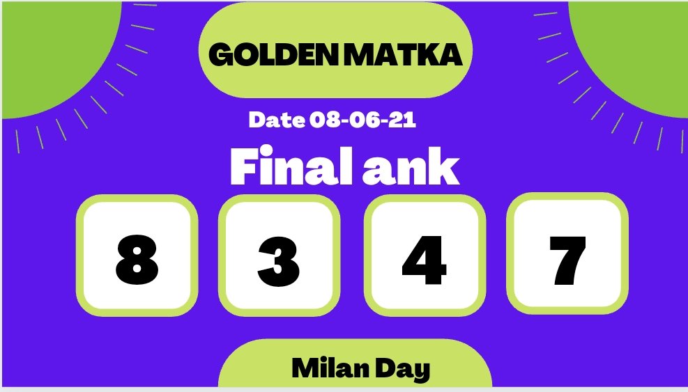 kalyancharts's tweet photo. Today[ Milan Day ]Satta Matka Fix Game Open To Close Ank.
#Satta #Sattaking #Goldenmatka #sattamatka #matkatips #Matkaboss #Matkagame #Mumbai #Kalyansatta #Milanday #Matkasatta #Karnataka #Gujrat #India #gujrat https://t.co/7WVuGCARXo