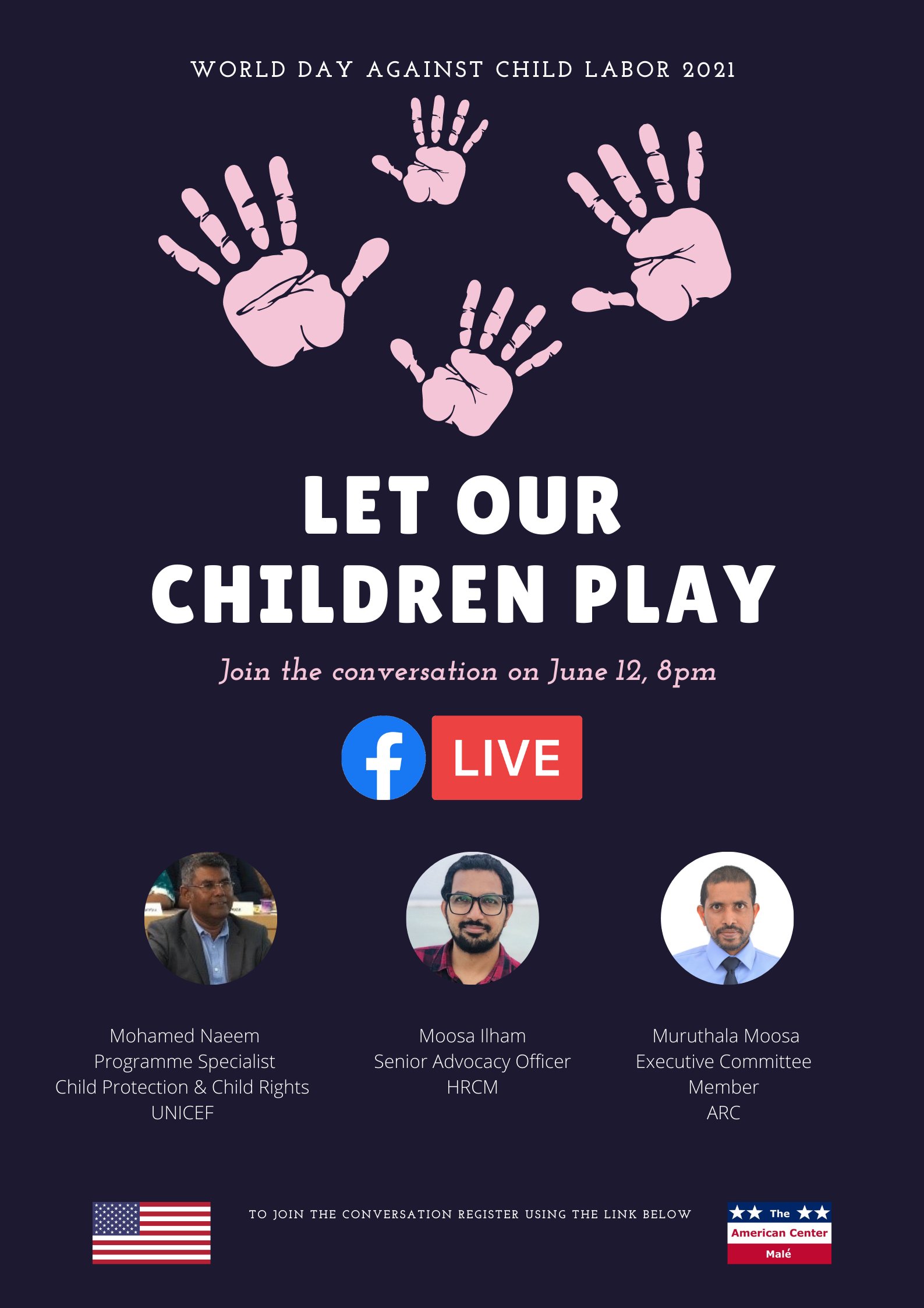 Acmaldives Join Us On World Day Against Child Labor With Members From Unicefmaldives Hrcmv And Arc Maldives On 12th June 8pm For An Informative Panel Discussion On The Issue Of Child