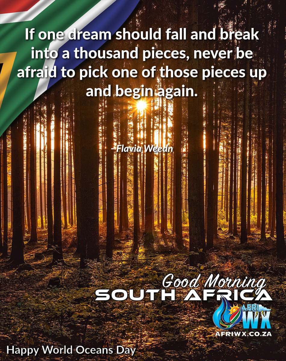 🇿🇦 Good Morning ☀️
Sanibonani | Molweni | Dumelang | Goeie Môre

Happy World Oceans Day

Have a Fantabulous Tuesday #StaySafe