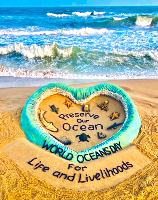 World Oceans Day 21 Sand Art At Odisha S Puri Beach Calls To Preserve Ocean Life And Livelihoods News