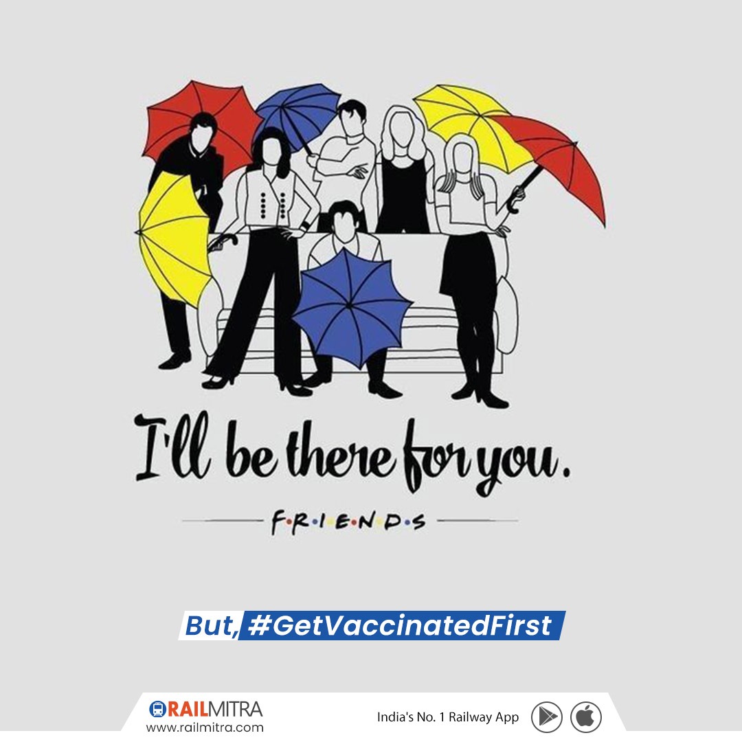 RailmitraaIndia's tweet photo. Friends, We'll be there for you!😀
But, #GetVaccinatedFirst!💉
👉 Follow RailMitra for travel and railway news, updates, facts, and quiz.
#IndianRailways #railmitra #trainapp #travelapp #railmitraaindia #vaccinatedandhappy #vaccination https://t.co/N4gsS791jL