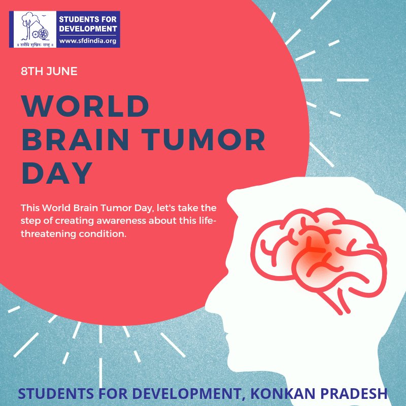 ब्रेन ट्युमरविषयी समाजात जाणीव व जागृती करण्यासाठी ८ जून हा दिवस #WorldBrainTumourDay म्हणून साजरा करतात. This World Brain Tumor Day, let's take the step of creating awareness about this life-threatening condition. #BrainTumor #Awareness #BrainTumorAwareness