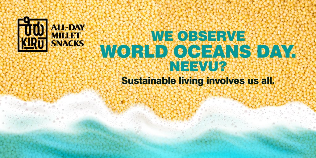 Kiru_Millet's tweet photo. The oceans form 70% of our planet. They are under threat because of over-exploitation. Let’s dedicate ourselves to making the oceans cleaner and safer for all of us.

#Kiru #HealthyAndTasty #AllDaySnacks #MilletSnack #WorldOceanDay #SaveOurOcean #SaveOurPlanet #NoPlastic #Recycle https://t.co/aWStB9RUol