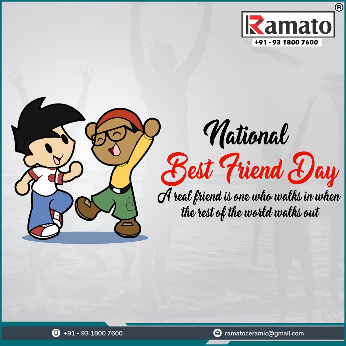 RamatoCeramic's tweet photo. National Best Friend Day
#friend #bestfriend #ramato #ramatoceramic #friendsforever #friendisfamily #ceramic #morbi #morbitiles https://t.co/PvEzGCDzNA