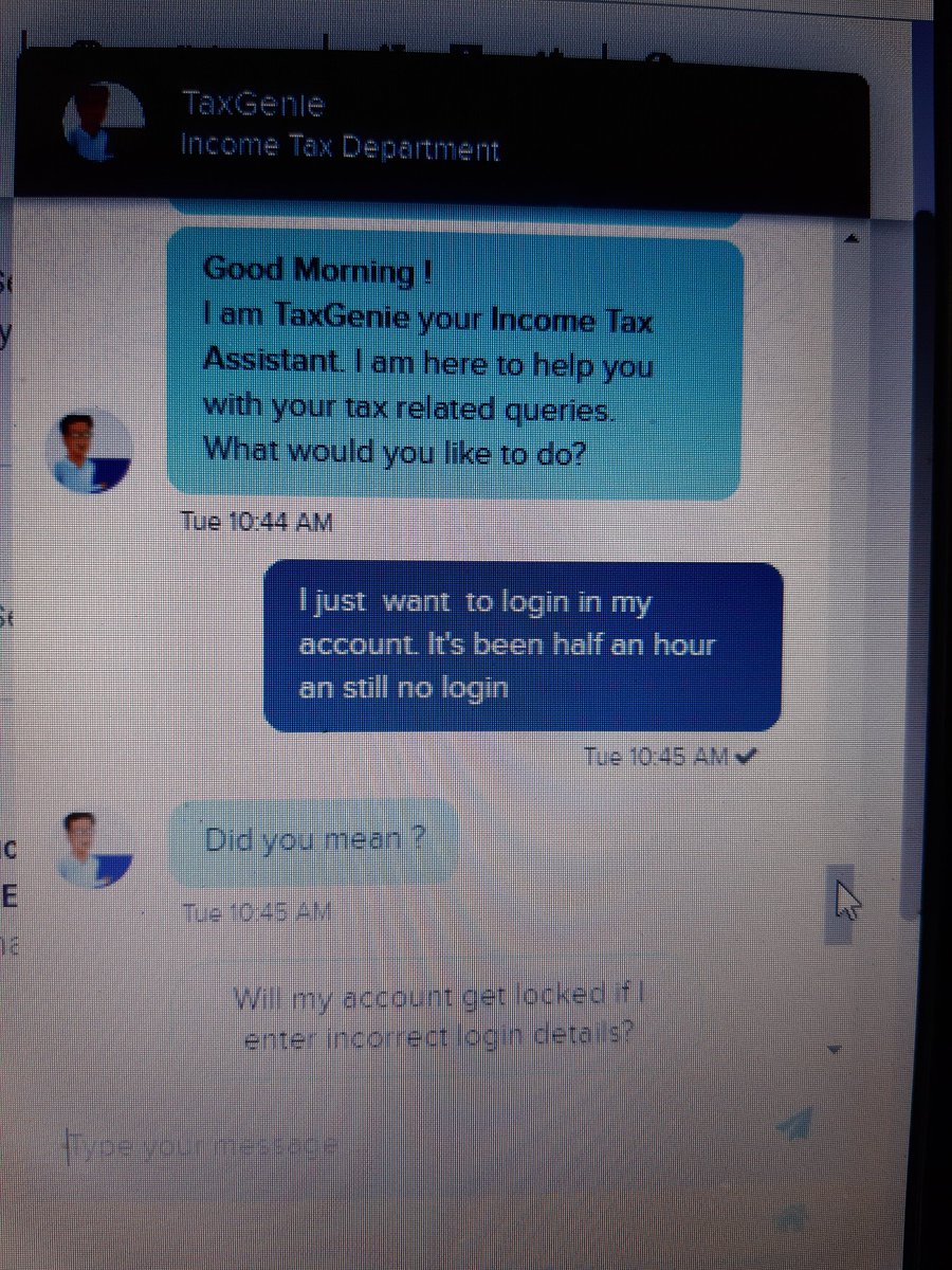 DafriaManish's tweet photo. Interesting reply by Tax Genie at #newincometaxportal https://t.co/vdyo8KvepR