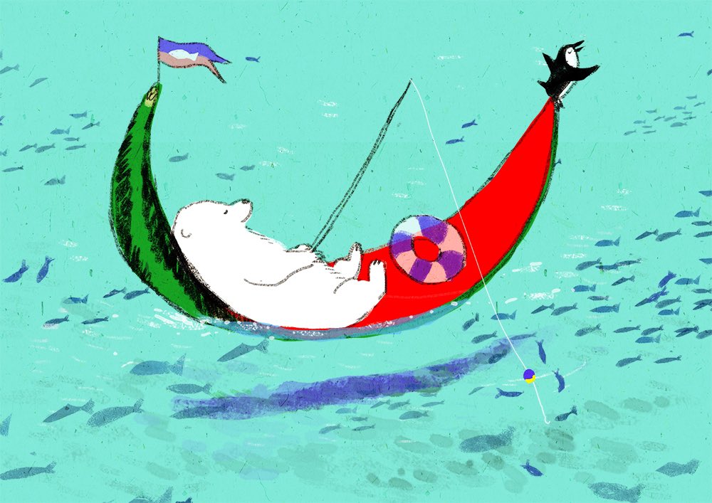 「#世界海の日 」|ももろ　4／20発売絵本「パンダのパクパクきせつのごはん」のイラスト