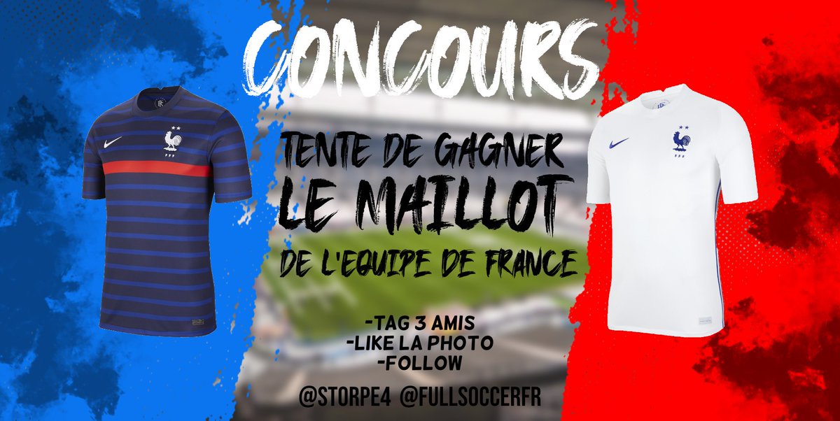 🚨 Gagne le maillot de ton choix 🚨
🏆 #FRABUL #EURO2020 #Mbappe #Griezmann #Benzema
1️⃣ - 🔁 RT + ♥️ Like
2️⃣ - Identifies 3 amis
3️⃣ - Follow <a href="/FullSoccerFr/">FullSoccerFr</a> et <a href="/STORPE4/">STORPE ⚽🏀</a>
fullsoccer.fr

📸 <a href="/JRD_design/">JRD DESIGN | Graphiste</a> ✅