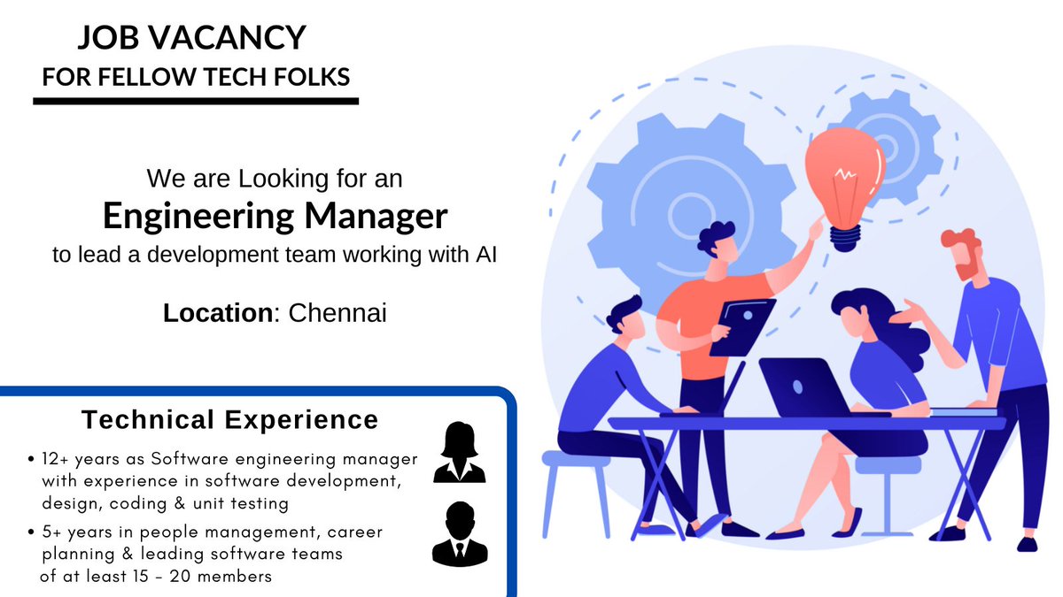 t2innovations's tweet image. To know more about the role and to apply for the same, click here:
t2innovations.com/jobs/engineeri…
Check out our "Find a Job" section for other roles:
t2innovations.com/find-a-job/
#engineeringmanager #softwareengineeringmanager #aijobs #softwareengineeringjobs #itmanagers #technicalmanager
