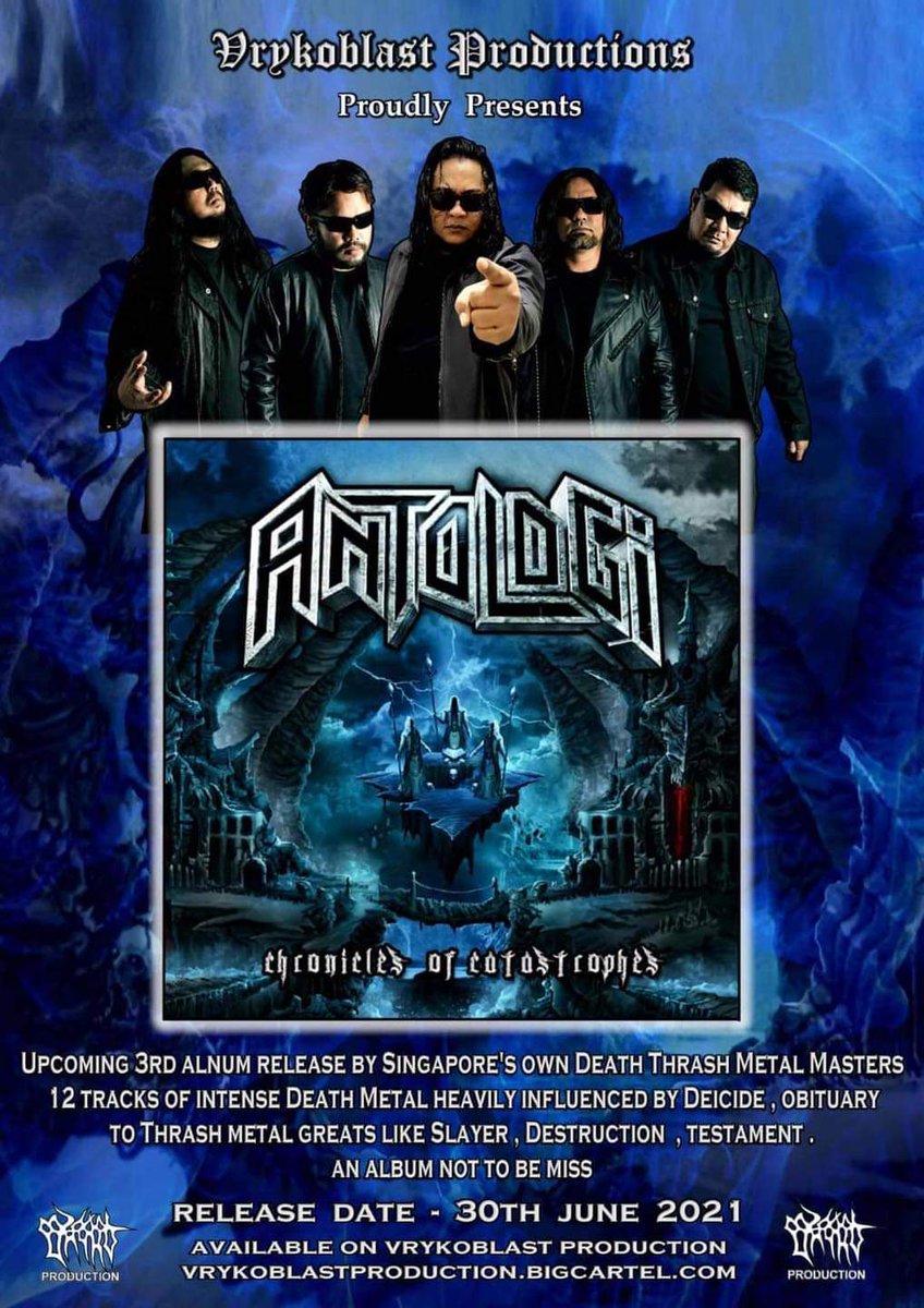 Next Release, ANTOLOGI "Chronicles Of Catastrophes", crushing Death Thrash Metal from Singapore..Pre order up now. Labels contact for cheap wholesale price. Contact vrykoblast666@gmail.com