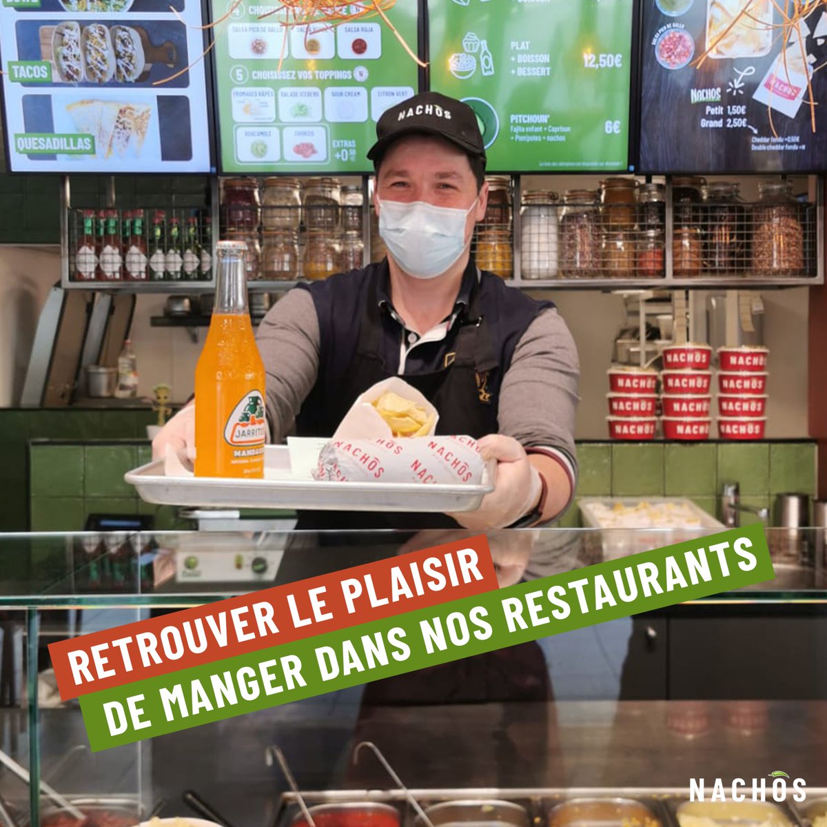 𝗛𝗘𝗨𝗥𝗘𝗨𝗫 𝗗𝗘 𝗩𝗢𝗨𝗦 𝗥𝗘𝗧𝗥𝗢𝗨𝗩𝗘𝗥 ! 

Une nouvelle étape est franchie : dès demain, nos clients pourront (ENFIN) profiter de leur repas à l’intérieur de nos restaurants ! 🌯

Soyez rassuré, tout a été mis en place pour répondre au protocole sanitaire. 

#franchise