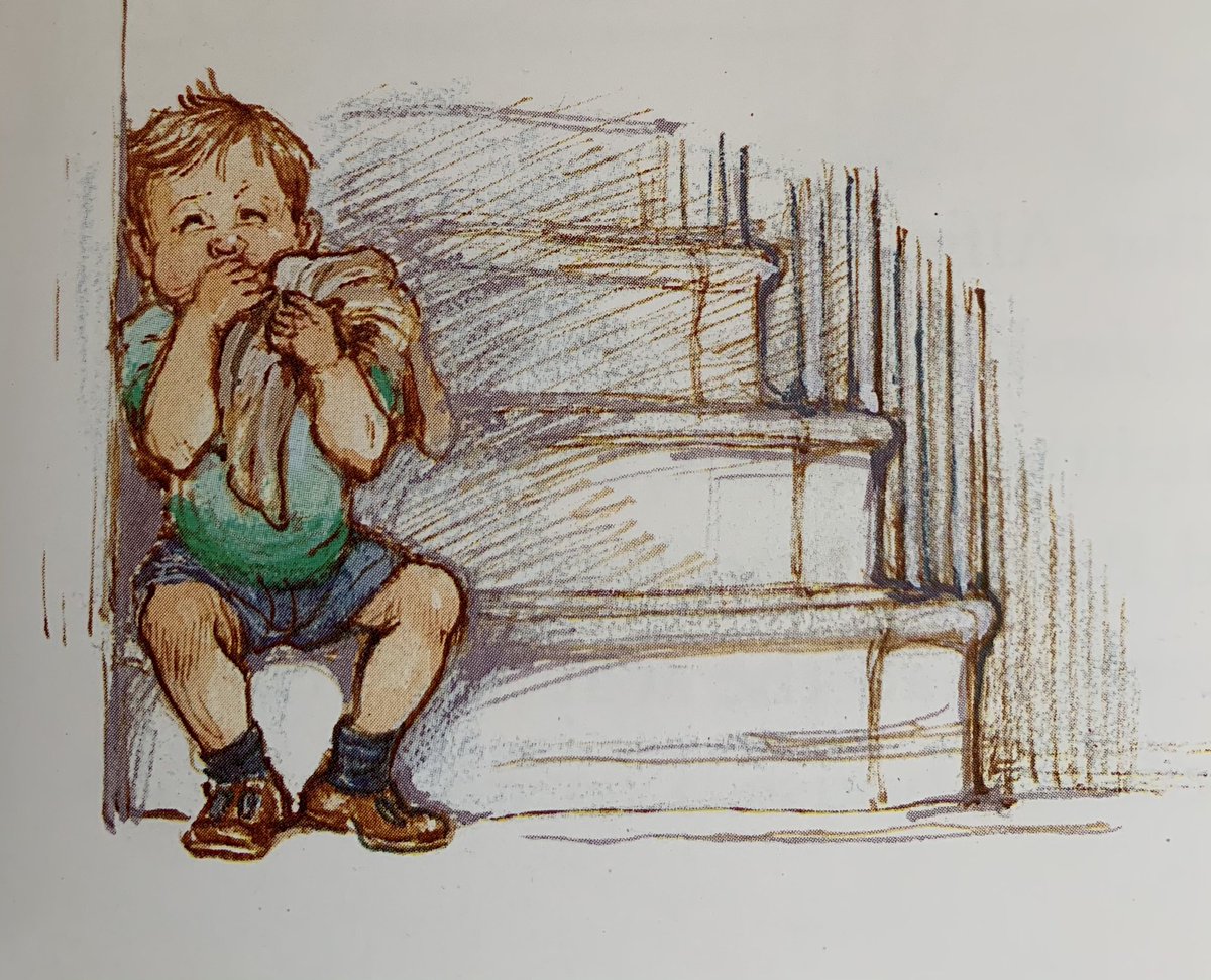 ShirleyHughes_'s tweet photo. Alfie wouldn’t leave his blanket behind. He held it tightly with one hand, and Bernard’s present with the other, all the way to Bernard’s house. 

From Alfie Gives A Hand https://t.co/CNRNNbzJmi