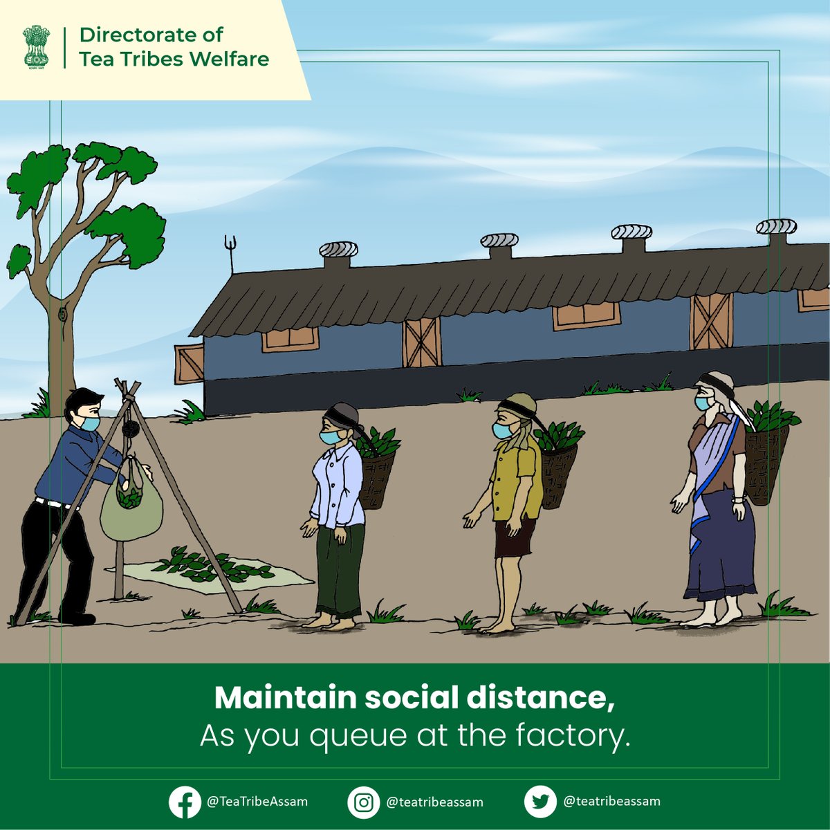 teatribeassam's tweet photo. "Do Gaj Ki Doori Hai Jaroori"
Whenever you are working in the tea garden or waiting in a queue at the factory.

#Assam #TeaTribe #TeaTribeAssam #UNICEFIndia #CovidIndia https://t.co/oJgehCpzgP