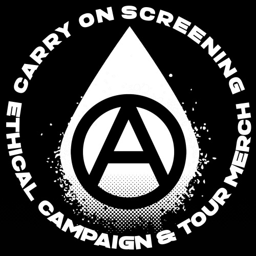 FilthTerminal's tweet photo. Ethical campaign and tour merch from carryonscreening @ rockawaypark. Check them out.

https://t.co/VuZmG5K0sd

#carryonscreening https://t.co/VQHPLtTjPG