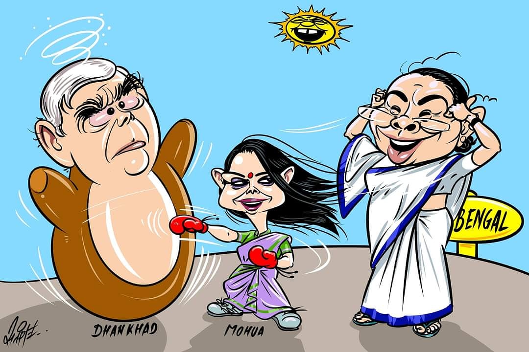 satyoday's tweet photo. Mamta's Mohua
(This image is subject to copyright and prohibited form any commercial use in any form without prior permission of Cartoonist.)
#Mamta #Mohua #Moitra #Jagdeed_Dhankhad #Governor #WestBengal #CheifMInister #Quarrel #Cartoon #SatishUpadhyayCartoonist ToonXpress https://t.co/Z5xWS59T6H