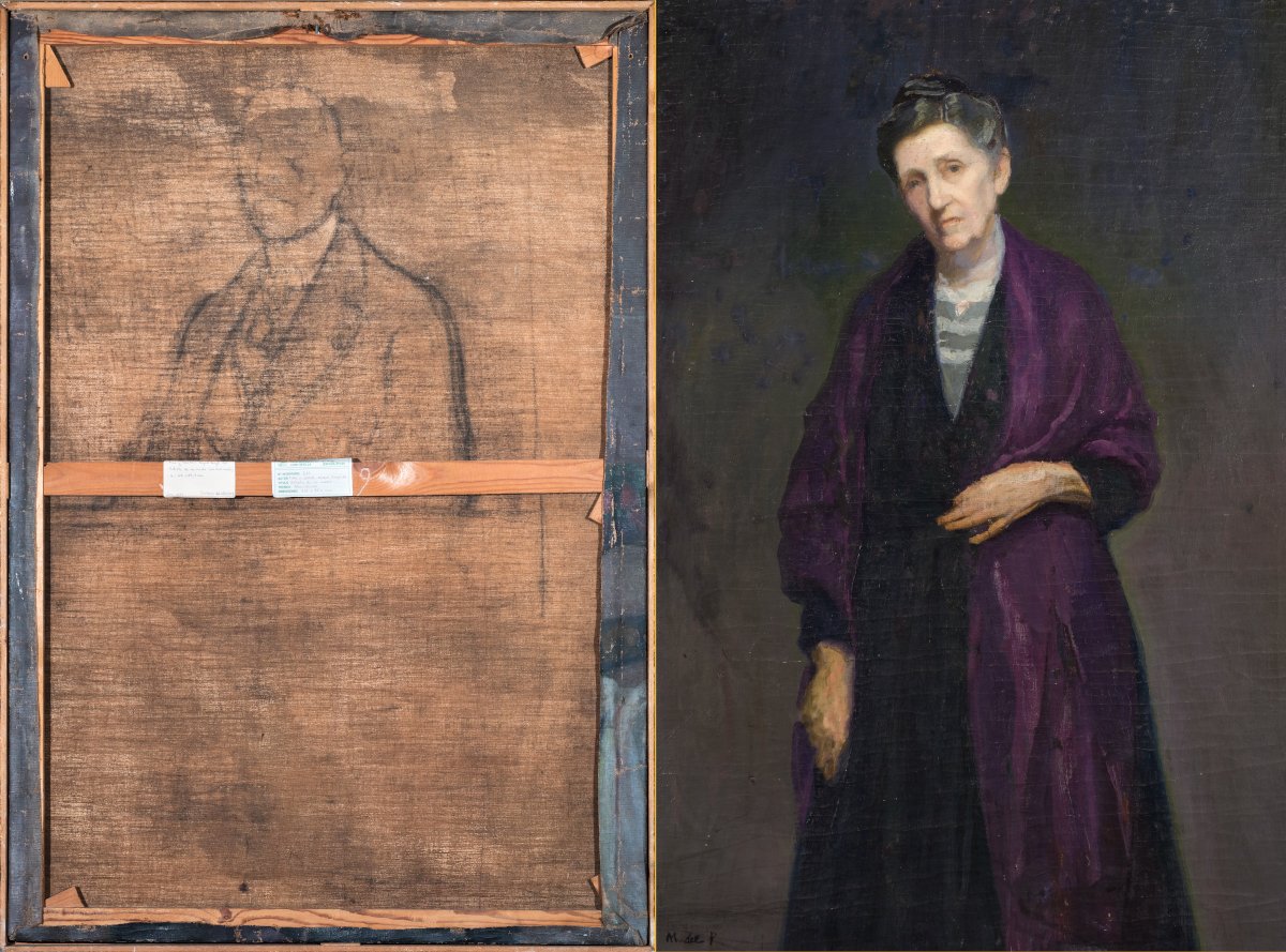MuseoBASe's tweet photo. @MuseumWeek | #TrasLasBambalinas El reverso de un cuadro a veces nos habla de #arrepentimientos... 😀
👉El #retrato de la madre de Miguel Ángel del Pino muestra en su reverso un bosquejo de un retrato masculino que nunca vio la luz.
@IcomEsp @IcomOfficiel
@CulturaAND https://t.co/aI3IJlxj8e