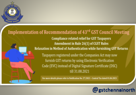 gstchennainorth's tweet photo. Important updates related to the implementation of recommendations made by the GST Council in its 43rd meeting.
Link to Notification No.27/2021: https://t.co/KrOdPogS1a
#EkKarDeshBehtar #3yearsofGST @icsi_cs @theicai @ficci_india @ICAICMA @hindcham @pibchennai @FollowCII @FieoHq https://t.co/JX1rfY4YdU