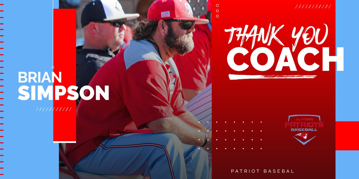 AthleticsJl's tweet photo. Coach Simpson has committed 15 years to JL Mann baseball.  No words can express the impact he has made on his players, the school, and the community.  Thank you Coach Simpson for being one of the best! @JLMannBaseball https://t.co/tAgjnRscMw