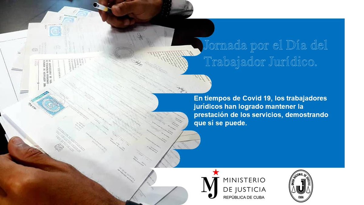#Hoy Día del Trabajador Jurídico: Muchas felicidades a todos los que desempeñan estas funciones en el país. Nuestro reconocimiento por el trabajo, aporte y esfuerzo cotidiano. Seguiremos juntos defendiendo la Revolución!!! @JuristasCuba2 <a href="/TSupremoCuba/">TribunalSupremoCuba</a> <a href="/FGR_Cuba/">Fiscalía de Cuba</a> @CubaMinjus
