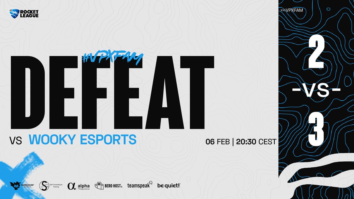 vuptrox's tweet photo. 🔹ʀᴏᴄᴋᴇᴛ ʟᴇᴀɢᴜᴇ ᴍᴀɪɴ🔹
Leider konnte sich unser #RocketLeague Main Team im 2. Spieltag der @NitroLeagueRL gegen @WookyEsports nicht durchsetzen.
Es war ein knappes Duell! 💙
🇩🇪@JvnasR
🇩🇪@VNooblo
🇩🇪#Maxi96
GG´s! ⚽️🚗
#VPXWIN #VPXFAM https://t.co/BtbDxhYexg