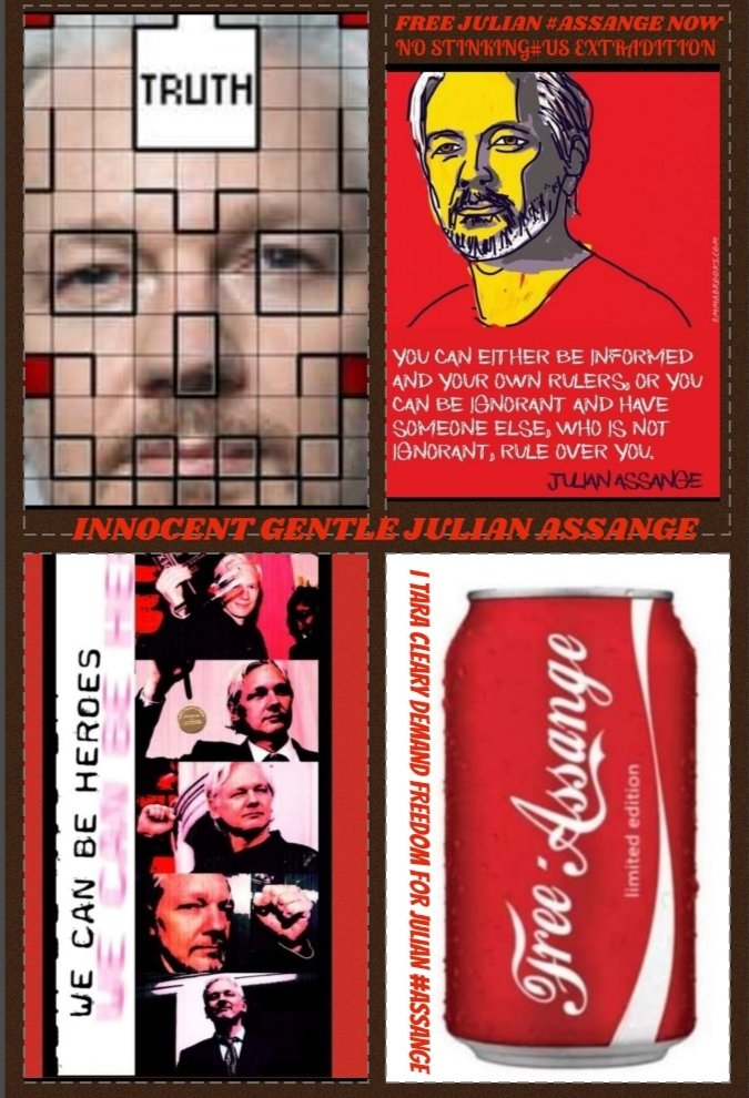 TaraCleary13's tweet photo. #FREEJULIANASSANGENOW
#INNOCENTGENTLEJULIANASSANGE
#NOSTINKINGUSSEXTRADITION
#DROPTHESTINKINGCHARGES
#UKLETJULIANGO
#WETHEPEOPLEDEMANDIT
#UKENDYOUREVILNESS
#UKENDYOURCRUELTY
#UKENOUGHOFTHELICKASSUSBULLSHIT
#USHANDSOFFJULIANASSANGE
#UKJUSTLETHIMGO
#SHAMEONYOUAUSTRALIA https://t.co/PARDi7UCEz