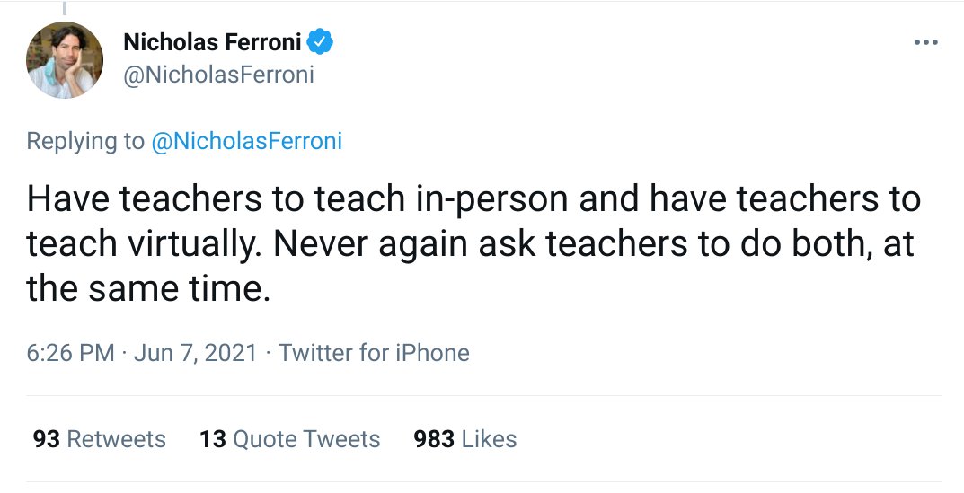 MathDenisNJ's tweet photo. I wish education wasn't a runaway freight train so we could make time to have conversations about these viewpoints. 
There are so many perspectives available, we simply can't see only our own, and there's so much to be learned.
@NicholasFerroni @dropoutnation https://t.co/gAskadidOm