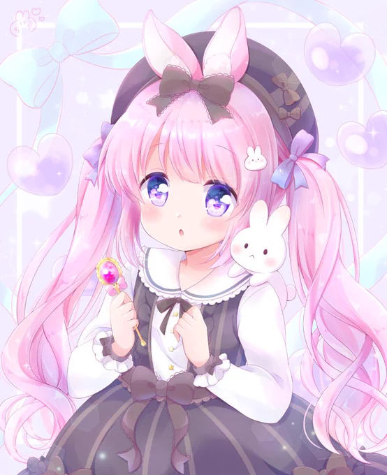 けもみみ好き～!🐰🌸 #ケモミミ絵師集まれ 