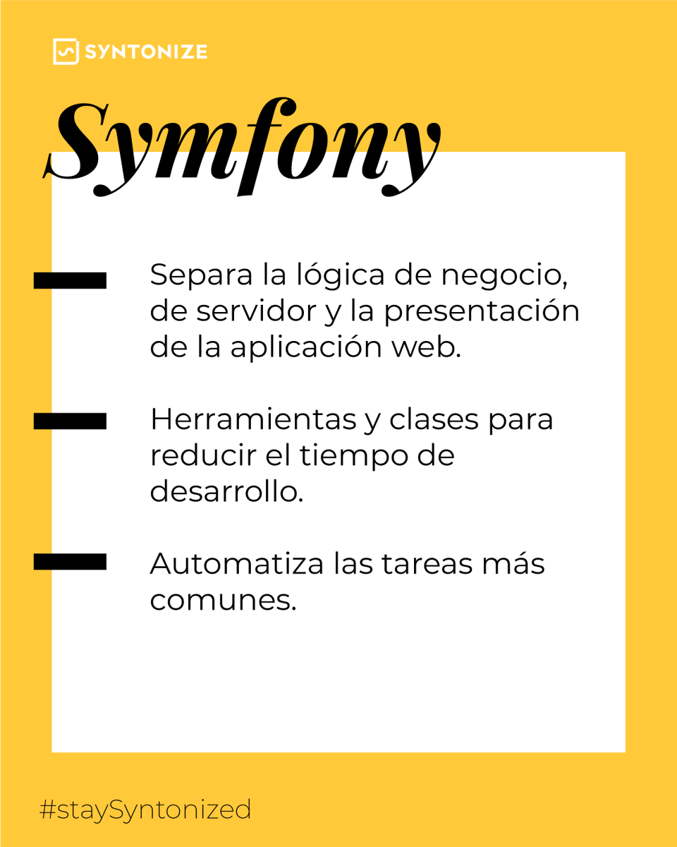 syntonize_'s tweet photo. Algunos de los #framework que más utilizamos en #Syntonize ¿Cuál es tu favorito? https://t.co/8CGrus1ix5