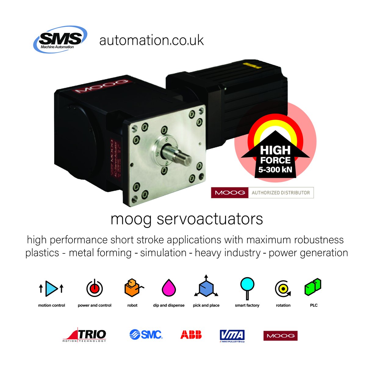 SMSAutomation's tweet image. When you need something at the next level, Moog often have the answer in industrial automation. Moog Servo-Actuators provide a real alternative to hydraulic power with immense force per-package.
#servoactuator #force #torque #dynamic #motioncontrol #moog #moogindustrial