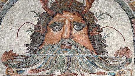 On #WorldOceansDay it has to be Oceanus in Roman Bardo, Tunisia, his head two-thirds emergent from the waterline. Beard made from the waves it merges with, lustrous eyeliner, sea-weed hair, lobster-claw horns. Someone so gorgeous needs to be respected and kept clean and healthy.