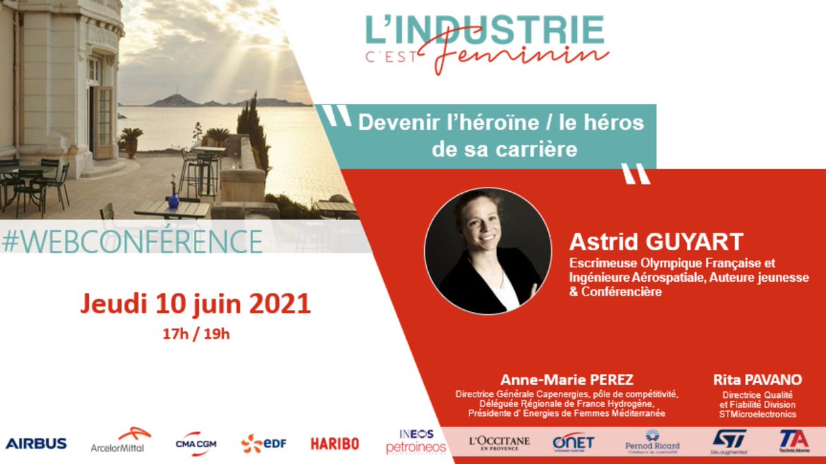Technicatome's tweet photo. [#Conférence] L’#Industrie, C’est #Féminin ! 10 juin à 17h
➡️« Devenir l’héroïne /le héros de sa carrière »
👉https://t.co/SCNgwZ826M 
Avec Astrid GUYART, Escrimeuse Olympique 🇫🇷 et #Ingénieure #Aérospatiale et des Directrices Générales
#étudiants #Ingénierie #EspaceMapp https://t.co/tOMZWT0mzc