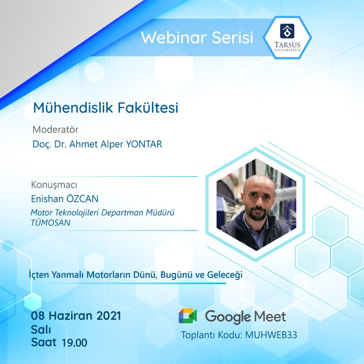 #tarsusüniversitesi  #webinar #mühendislikfakültesi  #tarsus  #içtenyanmalımotor #tümosan