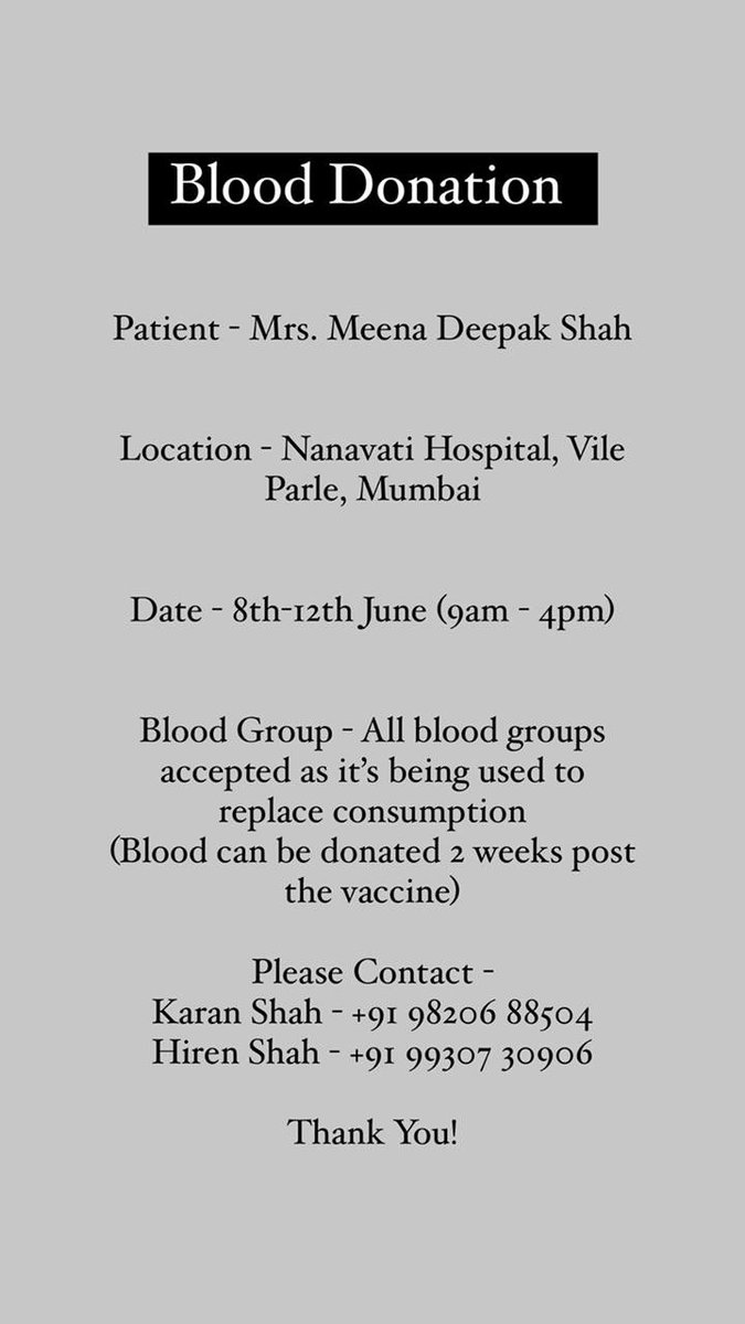 Need blood donated through the week #BloodDonation #Mumbai #NanavatiHospital