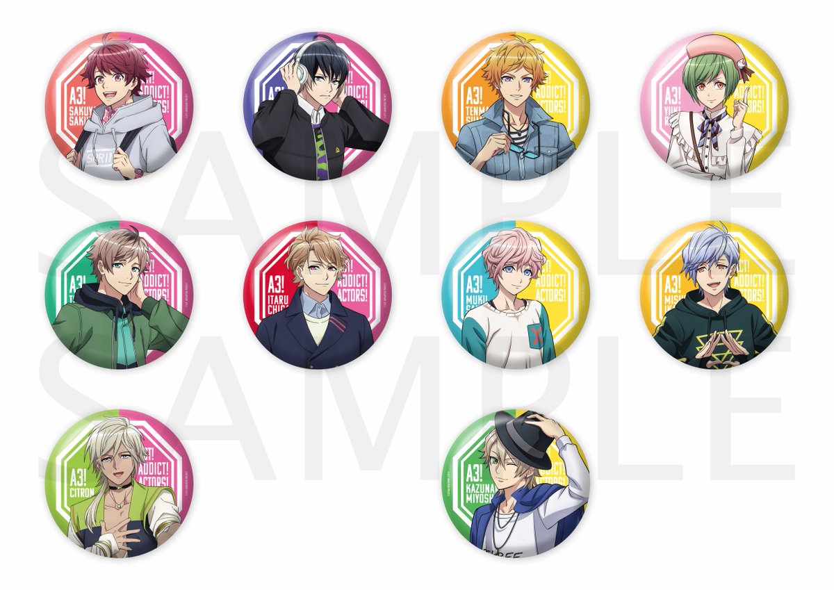 MGN_jyosibu's tweet photo. 【新商品解禁！】
TVアニメ『A3!』より、75mmのトレーディング缶バッジが登場です(*'▽')♪

ご予約はこちら
https://t.co/OWMrV4wWhW

#エースリー #エーアニ https://t.co/QZXEe7jEft