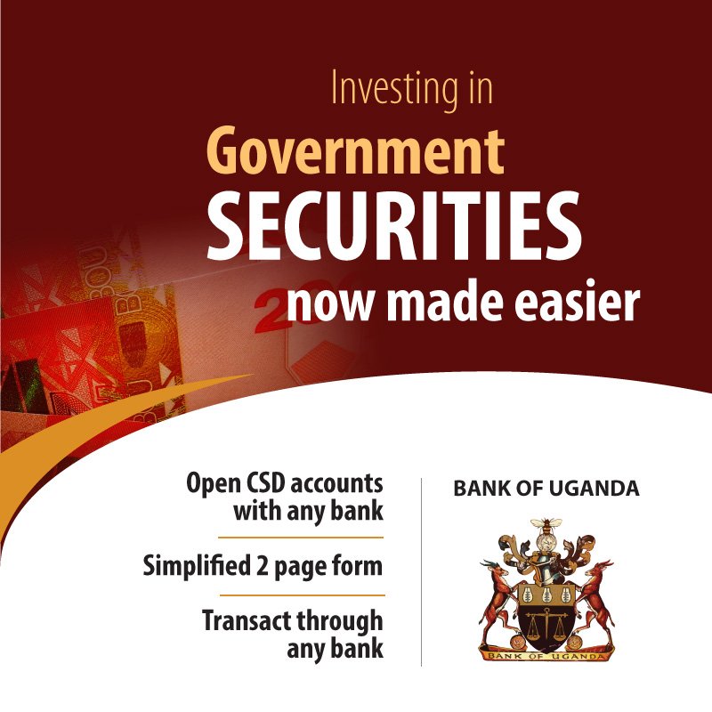 @BOU_Official has extended an Invitation to Tender for  2-Year and 10-Year Reopening  Government Treasury bonds scheduled for 10th June, 2021 #UgandaTBonds.
More details can be found on this link 👉👉 bit.ly/3x7mAee
#InvestingInGovernmentSecuritiesNowMadeEasier #NRMWorks