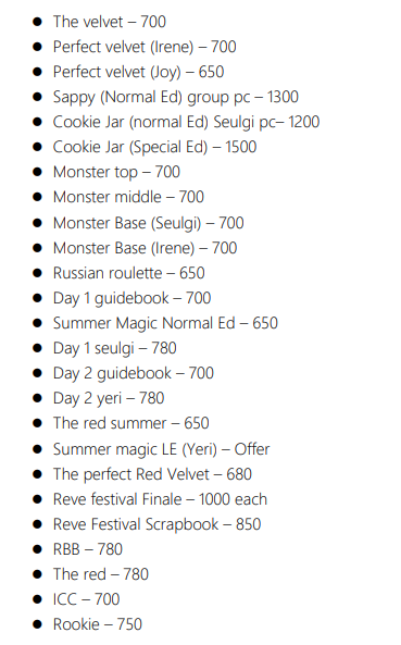 rav_kshopph's tweet photo. 💫#RAV_Available | WTS/LFB
Red velvet albums with pc
See the picture for the prices.
📌DOP: June 17
📌ETA: August
DM us or comment mine + album
RV Album pc Irene Seulgi Wendy Joy Yeri https://t.co/68hX3J4pRq