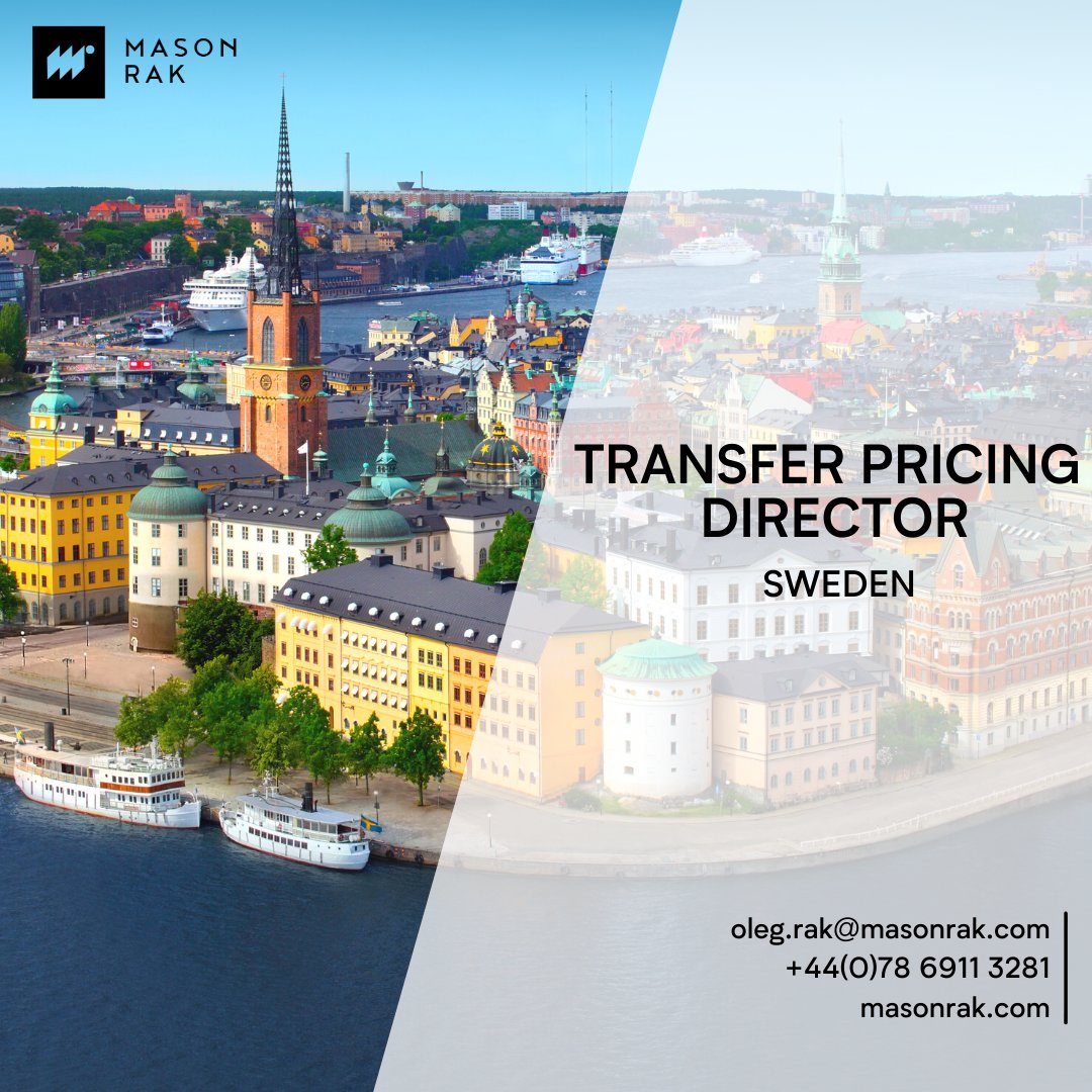 MasonRakGlobal's tweet photo. We are pleased to present a fantastic opportunity for a Transfer Pricing professional to join a leading tax advisory firm located in Sweden.  

Contact Oleg on:  +44 786 911 3281.

#transferpricing #tp #director #sweden #taxadvisory #global #taxrecruitment #taxsearch #masonrak https://t.co/XaWyeOryUu