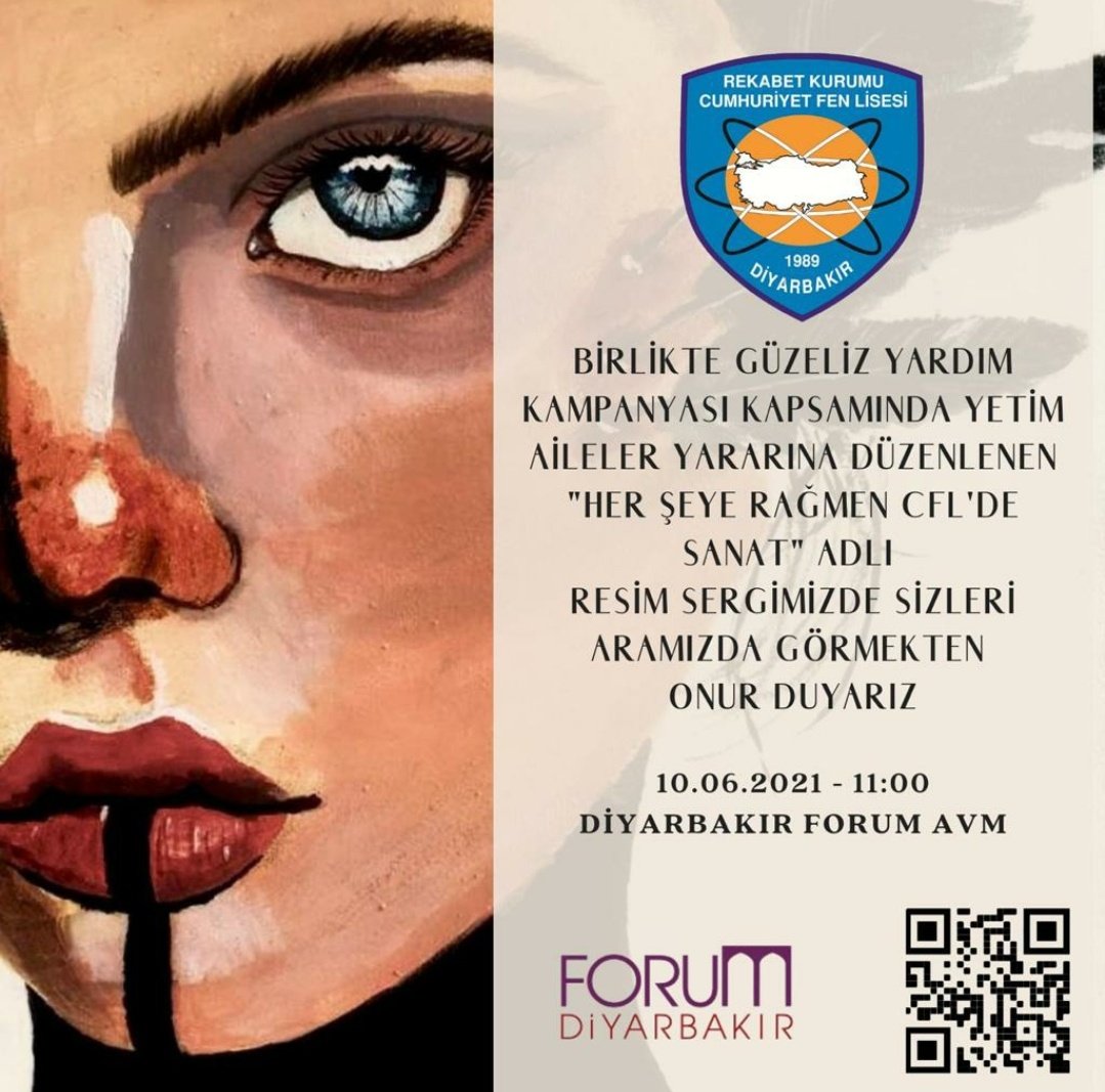 "Her Şeye Rağmen CFL'de Sanat" adlı sergimizde birlikte olmayı diliyoruz. Çünkü biz "BİRLİKTE GÜZELİZ". Sizleri de aramızda görmekten onur duyarız. 
#birliktegüzelizcfl
<a href="/CFL_21/">R.K. CUMHURİYET FEN LİSESİ</a>
