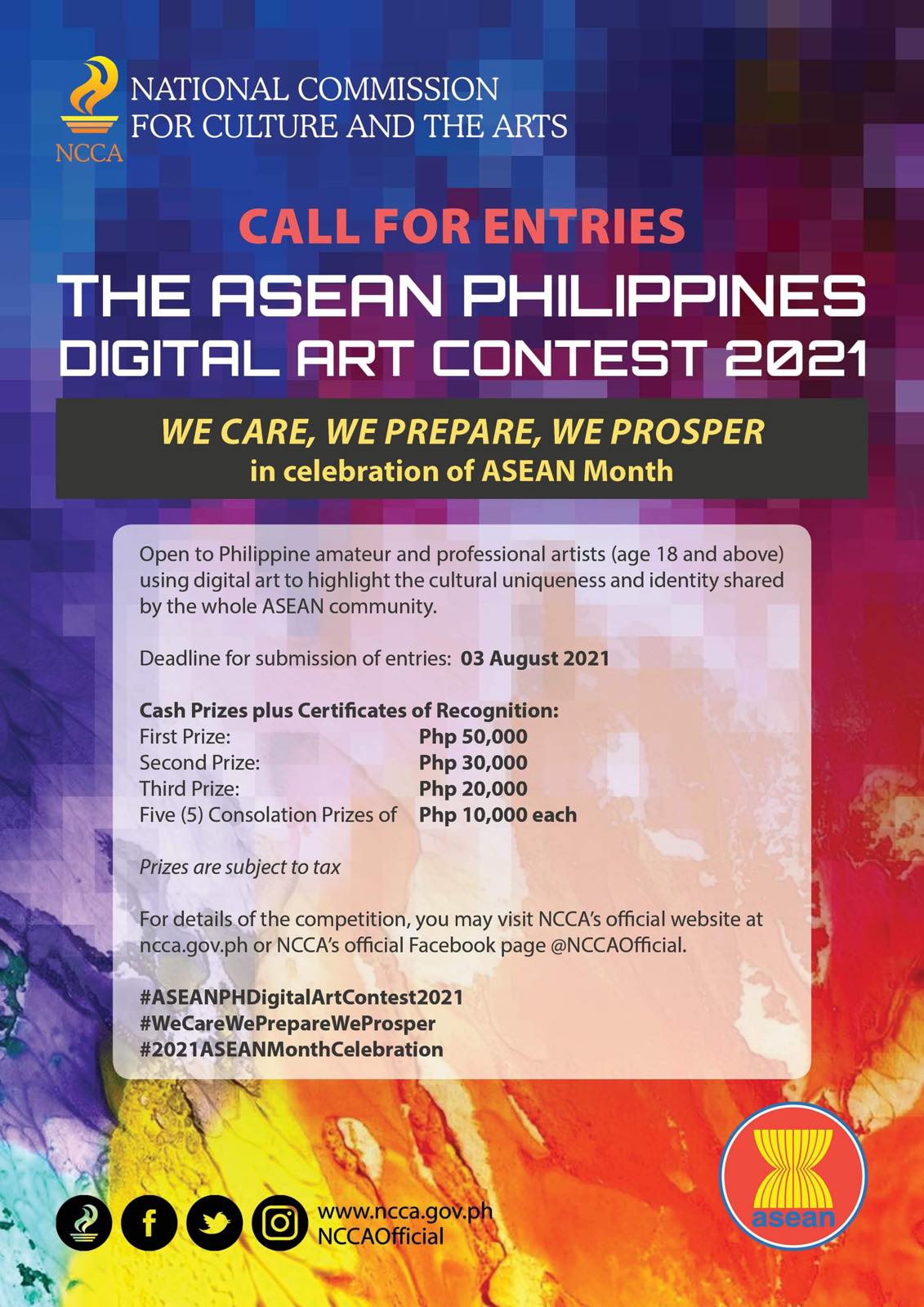 NCCA PH on Twitter "Learn more about the the ASEAN Philippines Digital Art Contest 2021 We Care