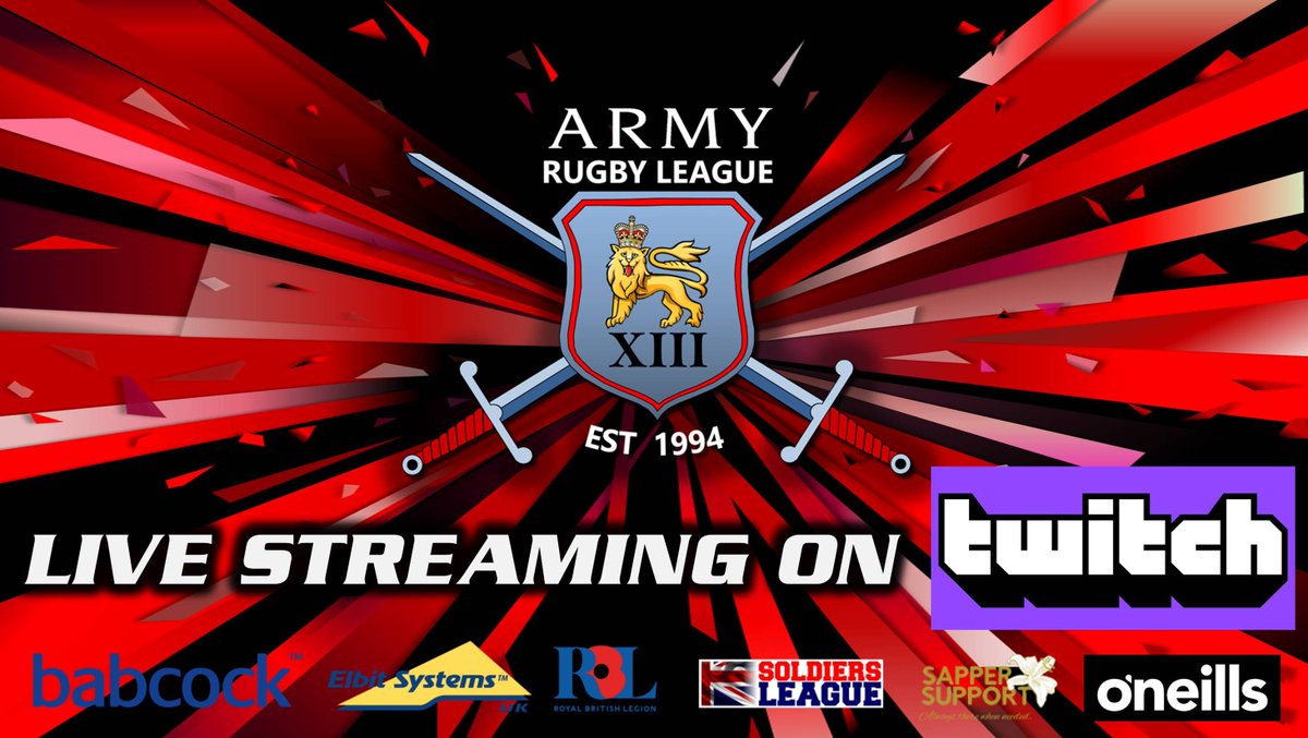 Army Rugby League (@armyrugbyleague) on Twitter photo BIG NEWS!
The <a href="/ArmyRugbyLeague/">Army Rugby League</a> Nav 9s Finals will be LIVE STREAMED!
twitch.tv/armyrugbyleague
<a href="/SapperPower/">RERL</a> <a href="/RLC_RugbyLeague/">RLC Rugby League</a> <a href="/PoppyLegion/">Royal British Legion</a> <a href="/BFBSSport/">BFBS Sport</a> <a href="/BFBSAldershot/">BFBS Aldershot</a> <a href="/GunnerRugby/">GunnerRugby</a> <a href="/Infantry_RL/">Infantry Rugby League</a> @YORKS_REGT <a href="/LANCS_REGT/">Duke of Lancaster's</a>
<a href="/Spartans_RL/">Spartans RL</a> <a href="/ukafrugbyleague/">@UKArmedForcesRL</a> <a href="/ArmySportASCB/">Army Sport</a>
<a href="/RACrugbyleague/">RAC RL</a> BIG NEWS!
The <a href="/ArmyRugbyLeague/">Army Rugby League</a> Nav 9s Finals will be LIVE STREAMED!
twitch.tv/armyrugbyleague
<a href="/SapperPower/">RERL</a> <a href="/RLC_RugbyLeague/">RLC Rugby League</a> <a href="/PoppyLegion/">Royal British Legion</a> <a href="/BFBSSport/">BFBS Sport</a> <a href="/BFBSAldershot/">BFBS Aldershot</a> <a href="/GunnerRugby/">GunnerRugby</a> <a href="/Infantry_RL/">Infantry Rugby League</a> @YORKS_REGT <a href="/LANCS_REGT/">Duke of Lancaster's</a>
<a href="/Spartans_RL/">Spartans RL</a> <a href="/ukafrugbyleague/">@UKArmedForcesRL</a> <a href="/ArmySportASCB/">Army Sport</a>
<a href="/RACrugbyleague/">RAC RL</a>