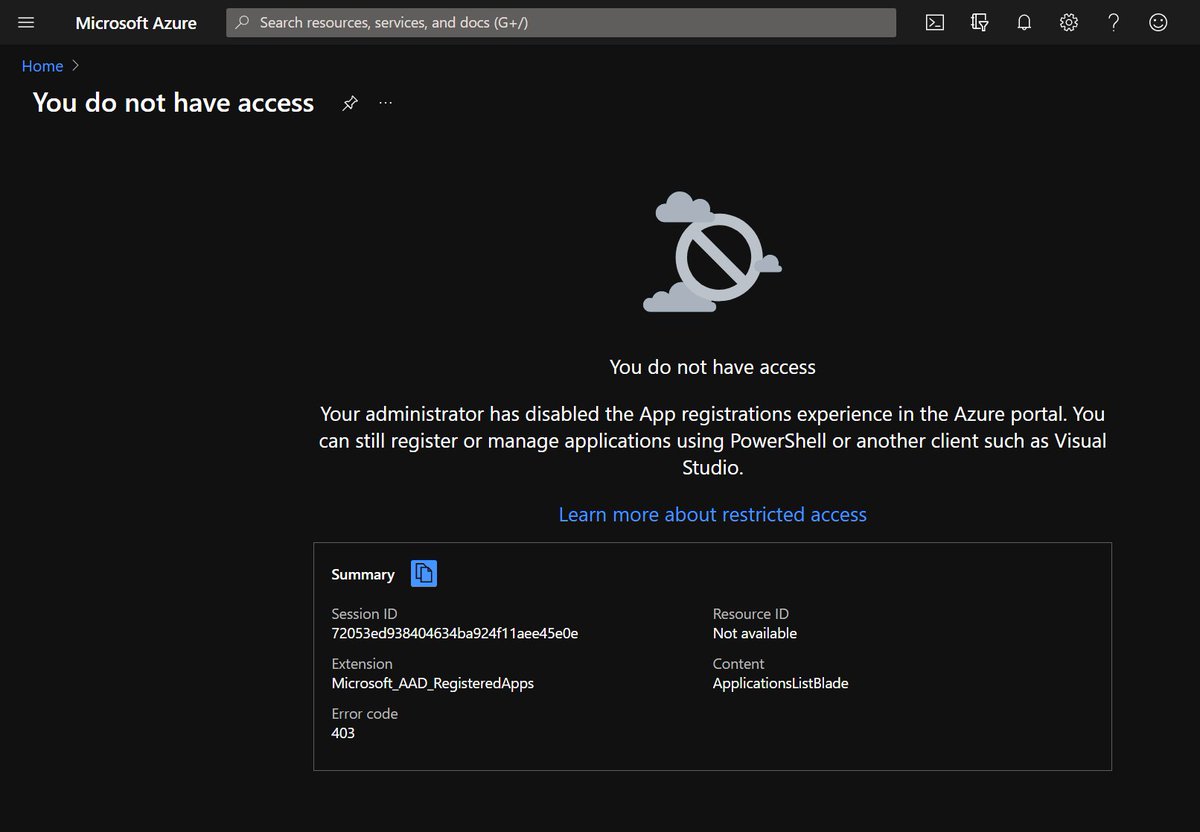 victorolet's tweet photo. @azuresupport #azhelp: Hi Azure Support. I am using Azure on a student subscription. I am trying to create a bot to act as an interface for a qna maker service, but I get this error when asked to create an App ID. Kindly requesting for some guidance on how to resolve this issue. https://t.co/lUqHY3b4xI