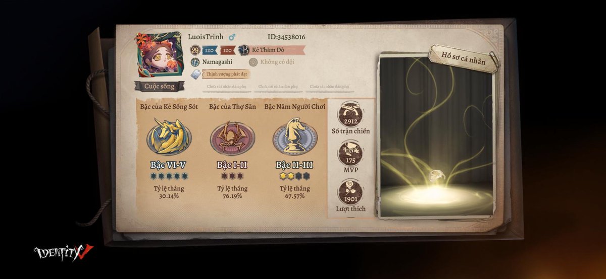 nothing9012's tweet photo. Tôi đang chơi Identity V. Bạn nghĩ đó là game ư? https://t.co/RoIOVGDTSx