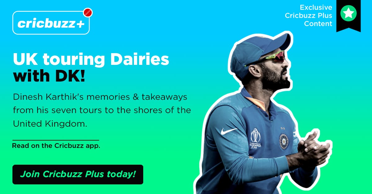 cricbuzz's tweet photo. From making his ODI debut at #Lords to the historic test series win, @DineshKarthik recalls his tours to the #UK as cornerstones in his career, in this edition of #DialogueRoom with @kaushik_cb.
Link: https://t.co/0qp1TiDiGY...
Available only on #CricbuzzPlus.
#AboveTheNoise https://t.co/rfkr0zcSST