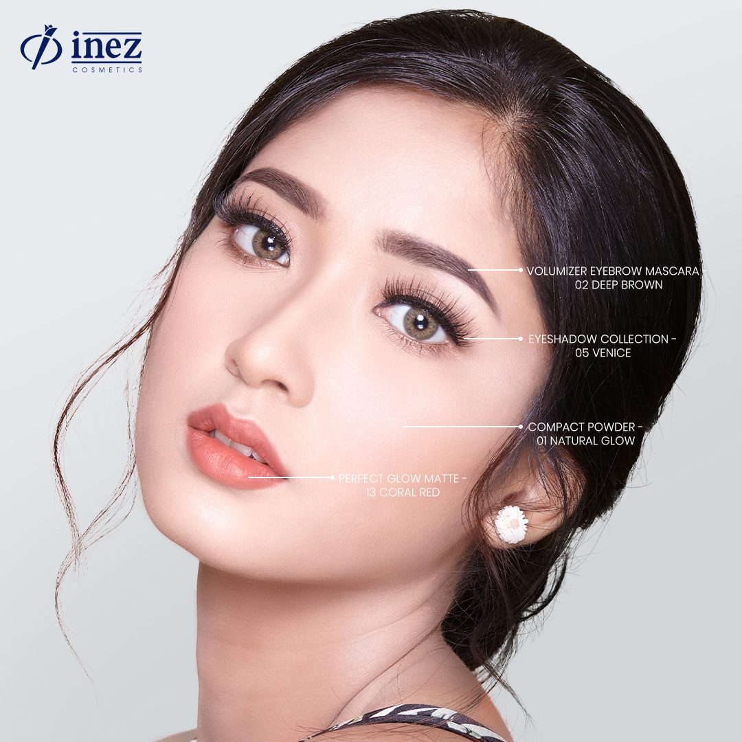 Well, perpaduan yg pas untuk kongkow bareng geng! Kongkow look ala mInez;  💫 Volumizer Eyebrow Mascara a.k.a Browcara-Deep Brown 02 👁️Eyeshadow  Collection- Venice 05 👧Compact Powder-Natural Glow 01 💄 Perfect Glow  Matte-Coral, image size:1080x1080
