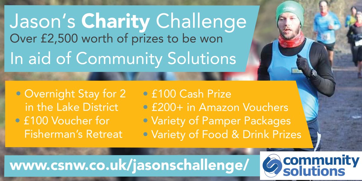 ⭐OVER 40 PRIZES TO BE WON!⭐ (Charity event)

Did you know that one of our Managing Directors Jason,  is taking on the amazing challenge of running a 70 Mile Ultra Marathon for Community Solutions ?!

To show your support, click the link below!

csnw.co.uk/jasonschalleng…

#NORIHR