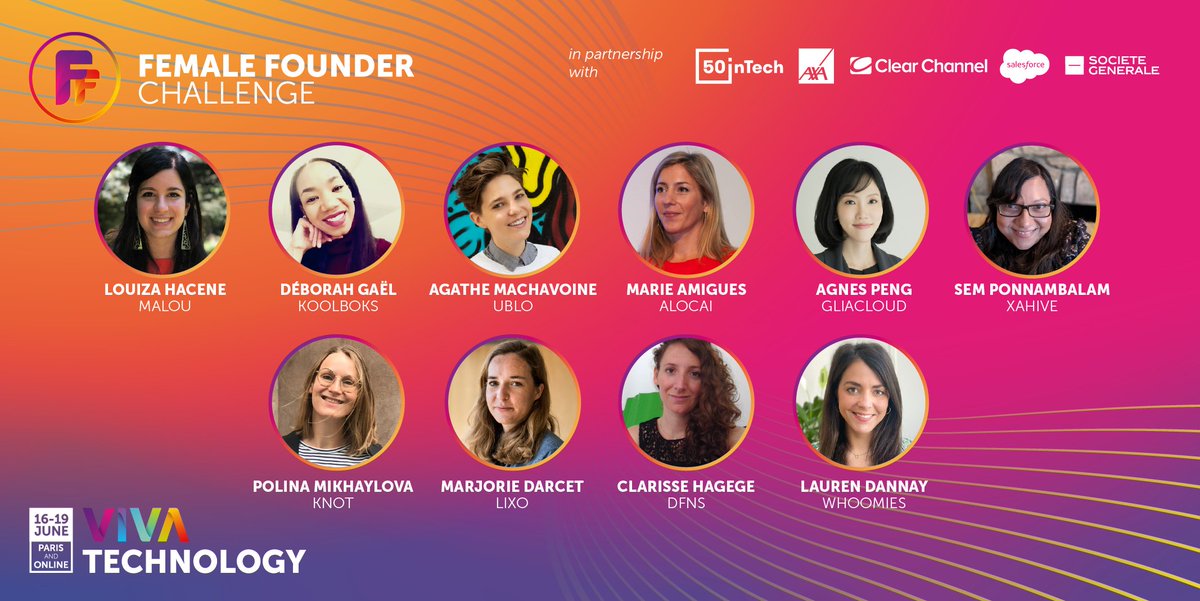 Fière que @SalesforceFR sponsorise le Female Founder Challenge avec @50inTech à @VivaTech. Hâte d'être présente à la Grande Finale pour remettre le Prix à une des 10 finalistes. RDV à @VivaTech du 16 au 19 juin prochain 👉 bit.ly/2OfPXdl #diversity #inclusion