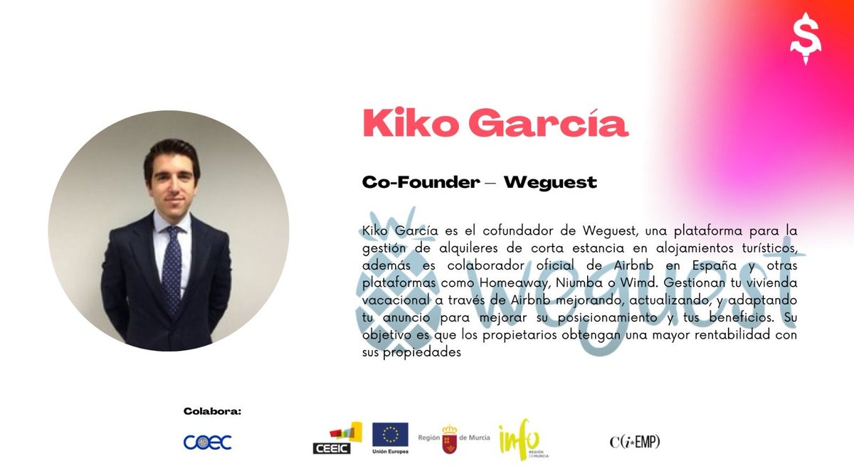 CEEICT's tweet photo. $TARTUPS | Smart Capital ¨Prepara tu #startup para captar inversión¨🚀

Kiko García Co-Founder de #weguest se une a los casos de éxito de $TARTUPS | Smart Capital by @Ceeict @infoRMurcia 

Bienvenido a bordo‼️ https://t.co/CD8TyUrF5m