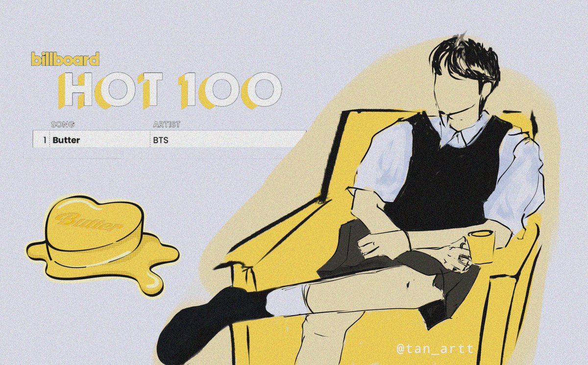 Tan_artt's tweet photo. @BTS_twt congrats babies😭💛
#Butter2ndWin #Butter2ndNo1OnHot100
Ya'll deserve it so much 💜💜
What yoongi wants... Yoongi gets. *Sips tea*🤭
#Butter1onHot100 #bts #btsfanart #Yoongi #sugafanart https://t.co/vxcLw02gvW
